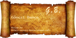 Gönczi Bence névjegykártya